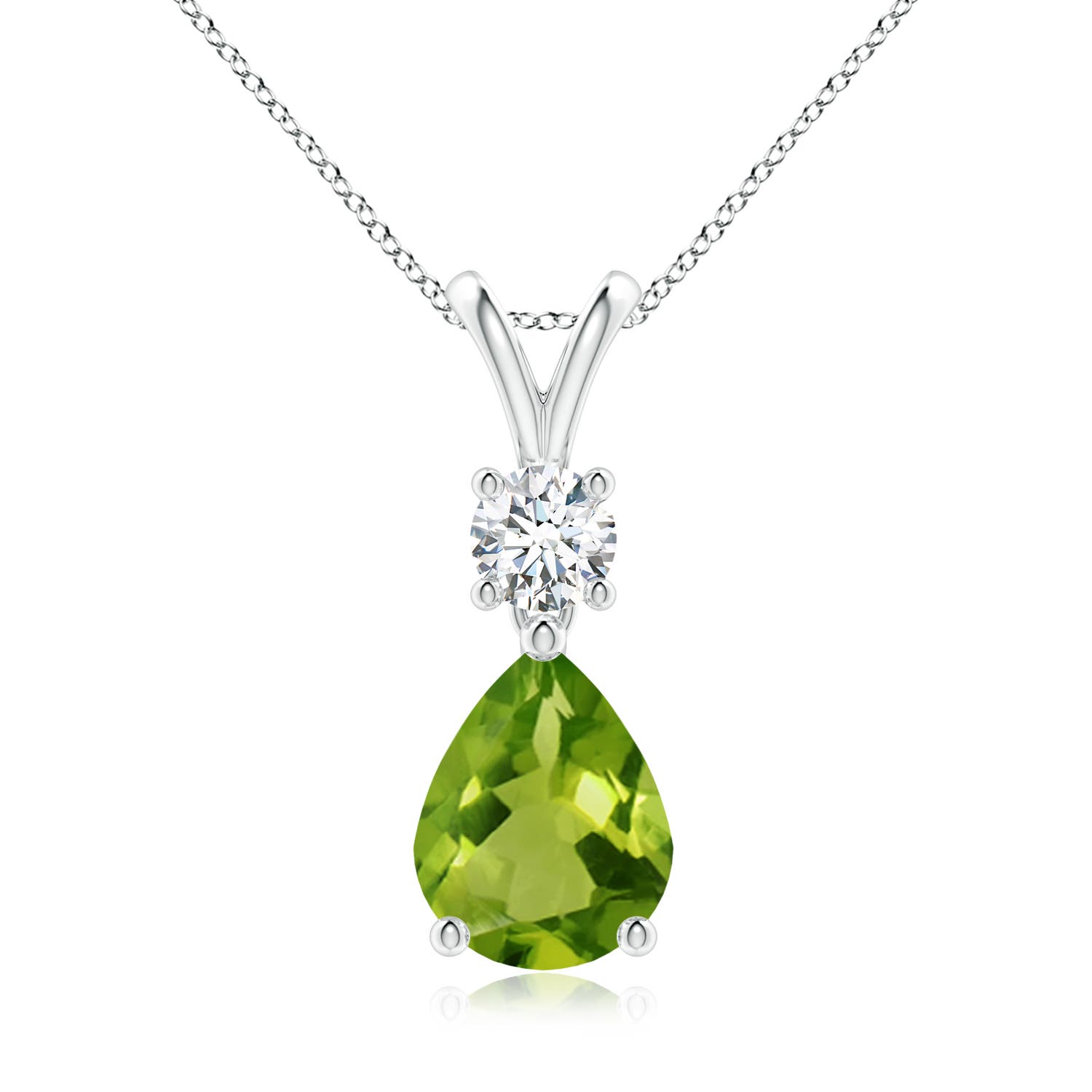 AAAA - Peridot / 1.83 CT / 14 KT White Gold