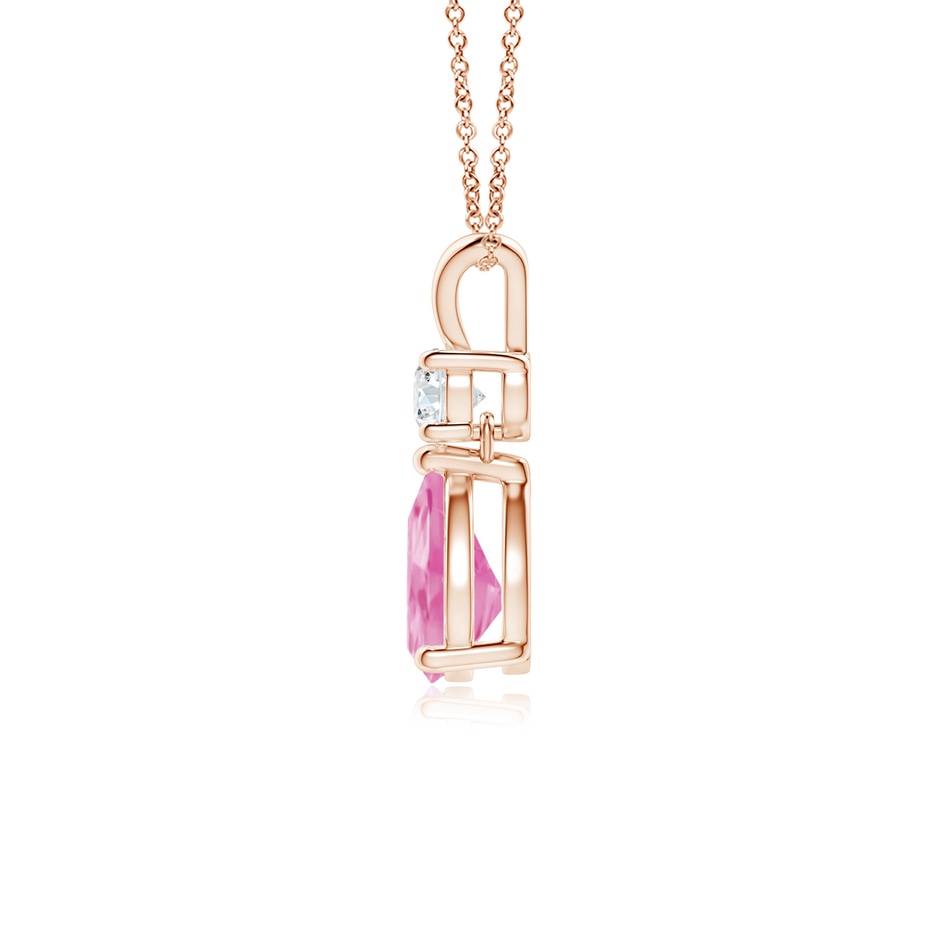 7x5mm A Pear-Shaped Pink Sapphire V-Bale Pendant in Rose Gold side-1