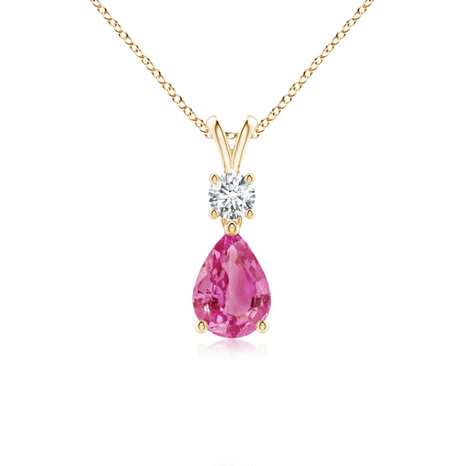 AAA - Pink Sapphire / 0.86 CT / 14 KT Yellow Gold