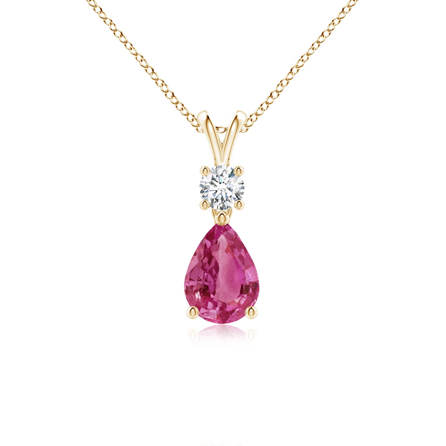 AAAA - Pink Sapphire / 0.86 CT / 14 KT Yellow Gold