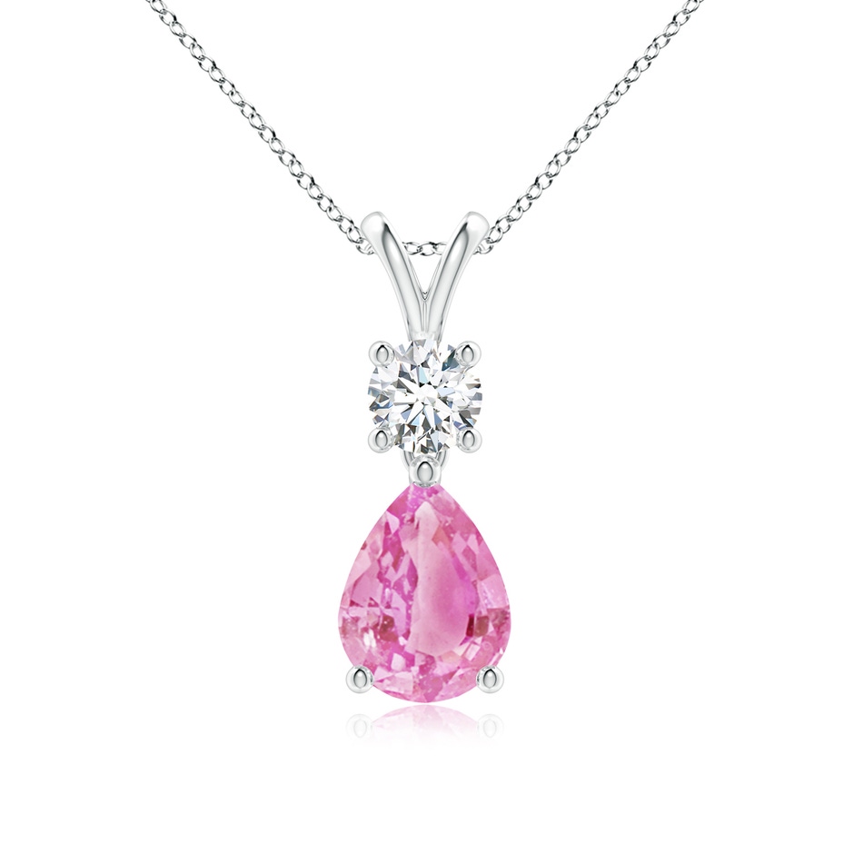 8x6mm A Pear-Shaped Pink Sapphire V-Bale Pendant in P950 Platinum 