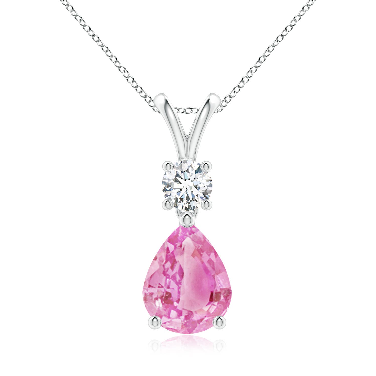 A - Pink Sapphire / 2.13 CT / 14 KT White Gold