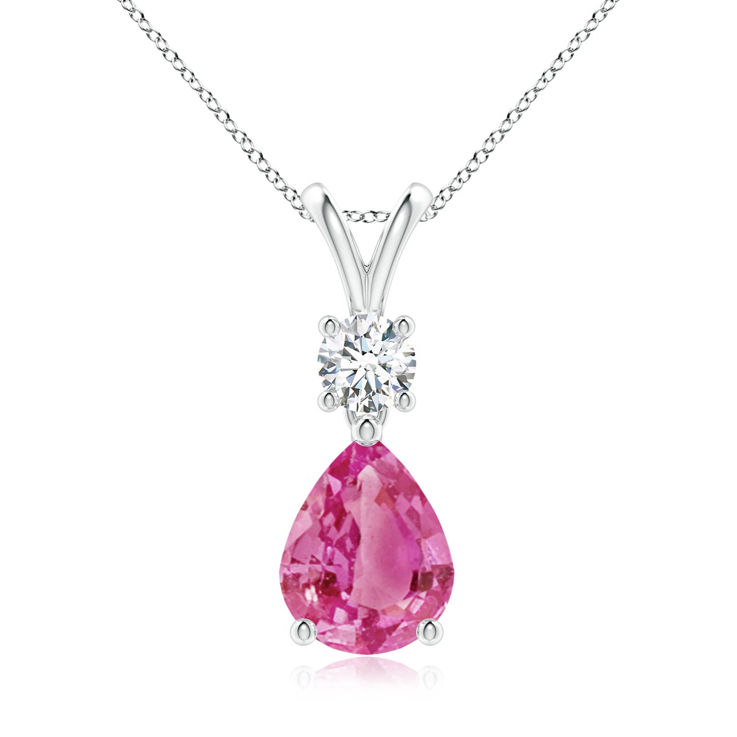 AAA - Pink Sapphire / 2.13 CT / 14 KT White Gold