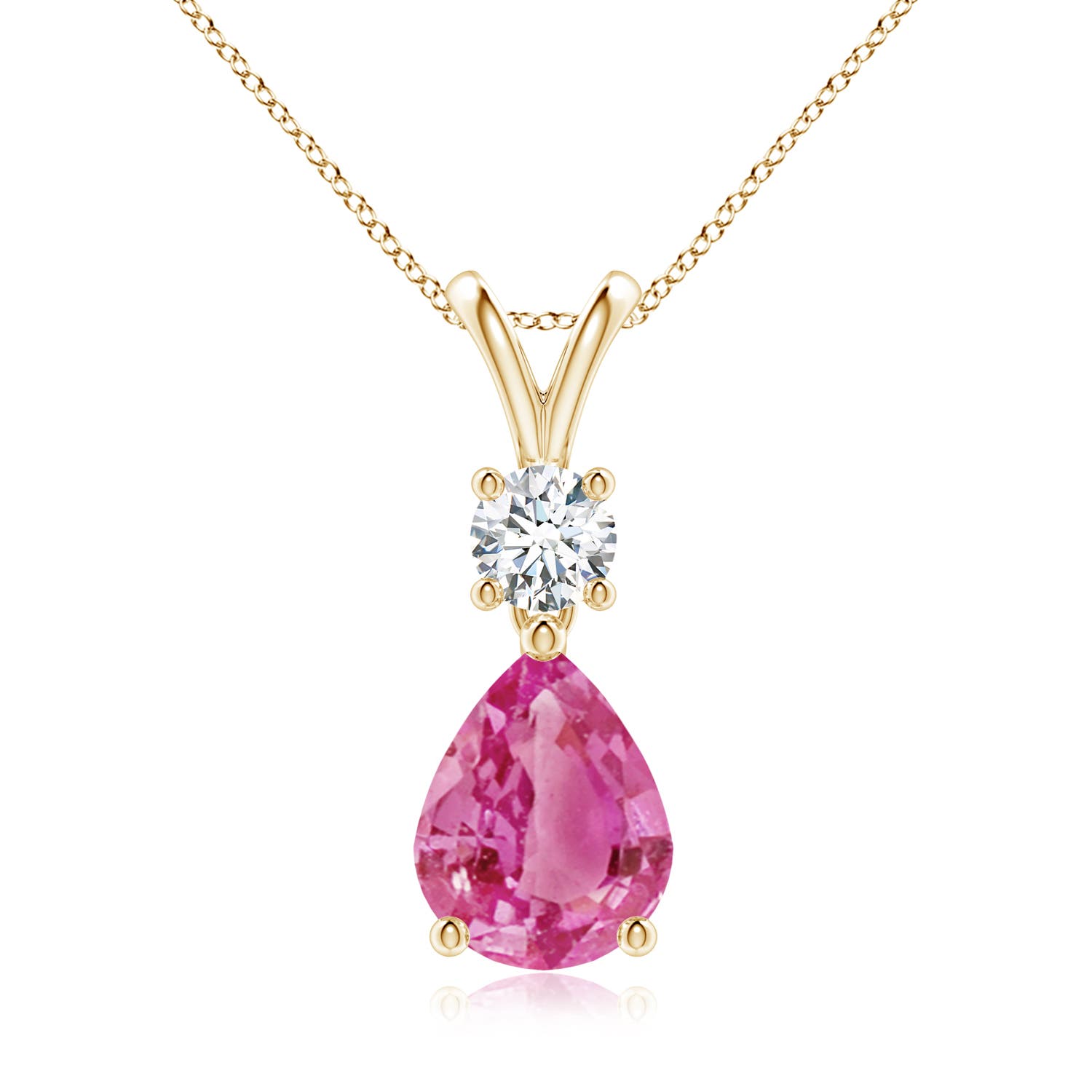 AAA - Pink Sapphire / 2.13 CT / 14 KT Yellow Gold