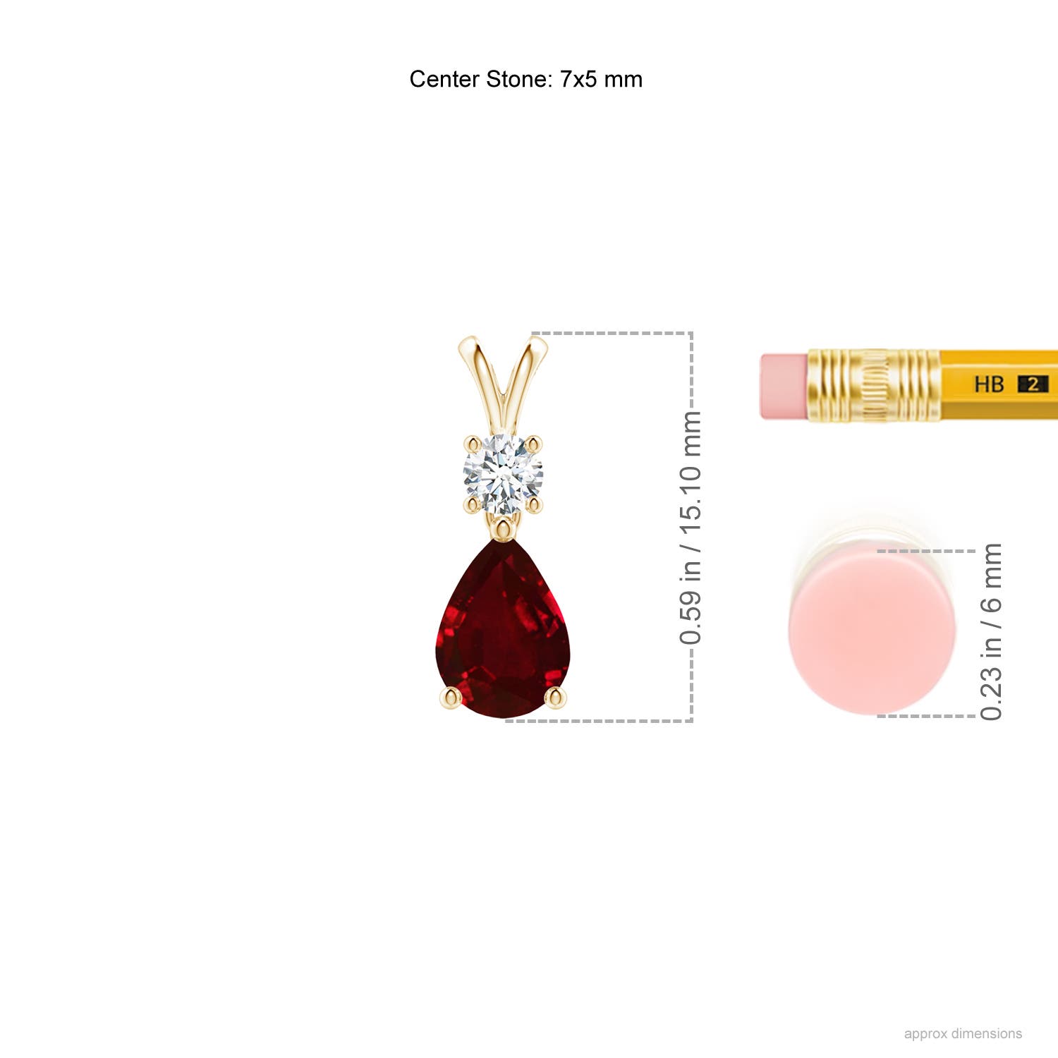 AAAA - Ruby / 0.91 CT / 14 KT Yellow Gold