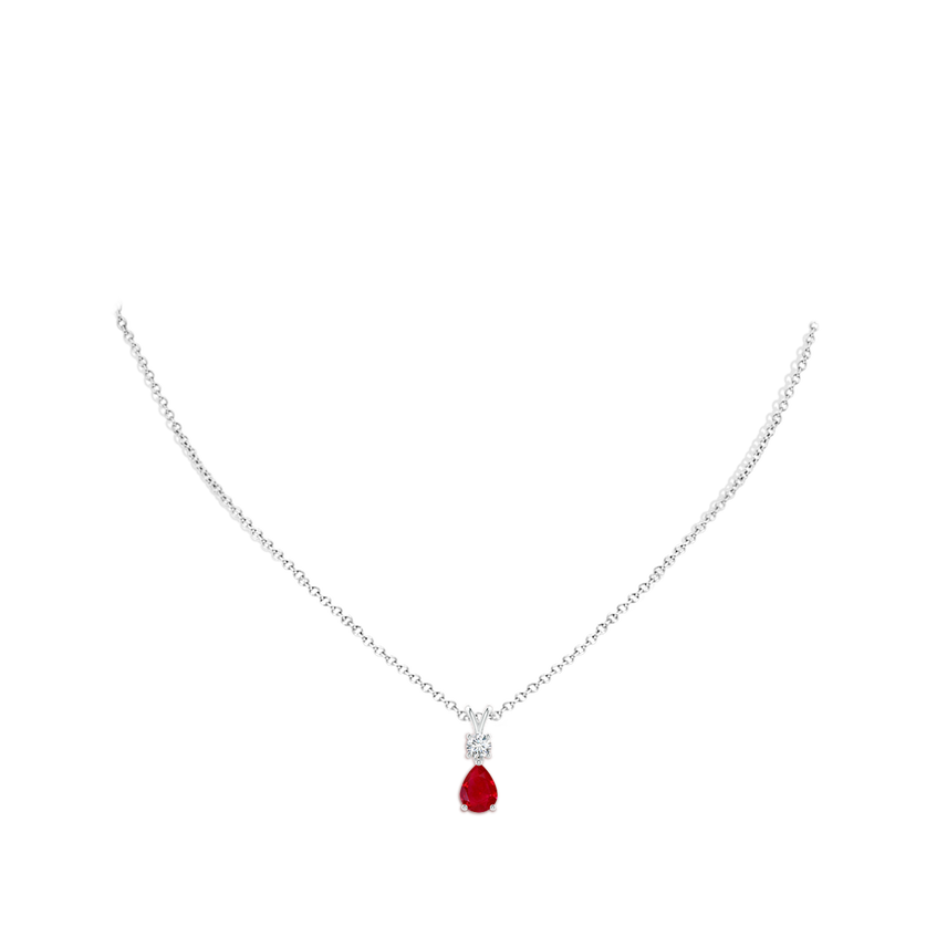 Pear-Shaped Ruby V-Bale Pendant | Angara