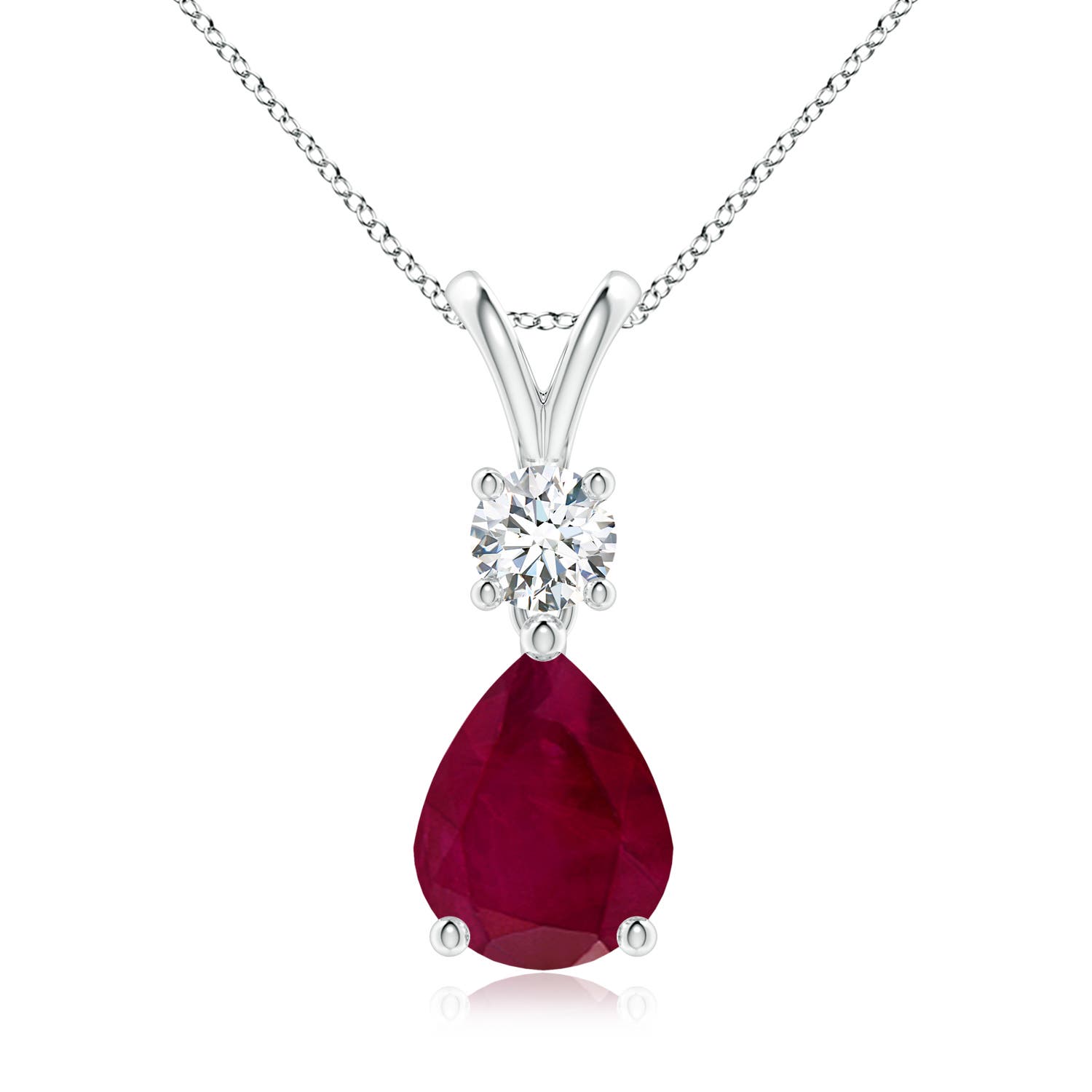 A - Ruby / 2.13 CT / 14 KT White Gold