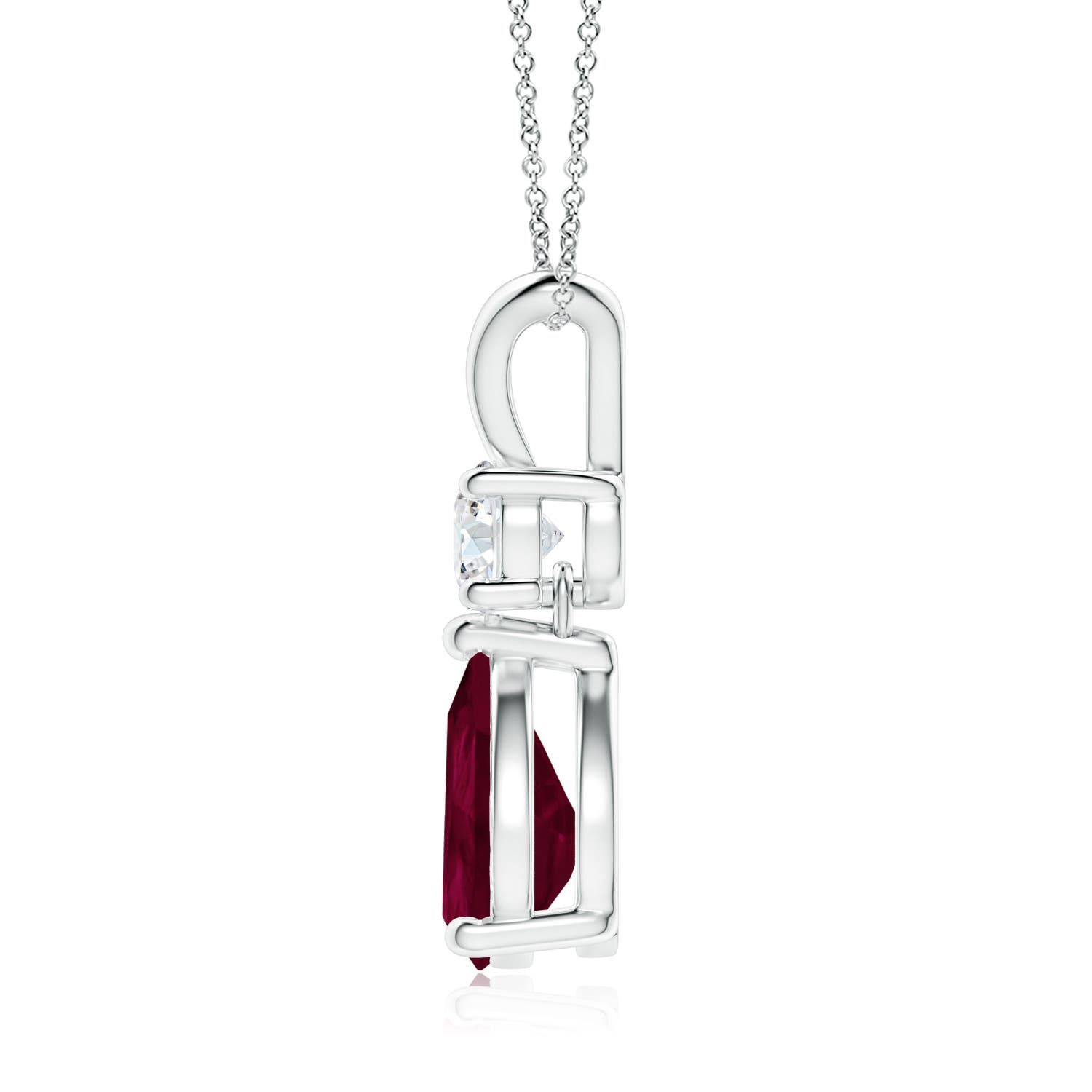 A - Ruby / 2.13 CT / 14 KT White Gold