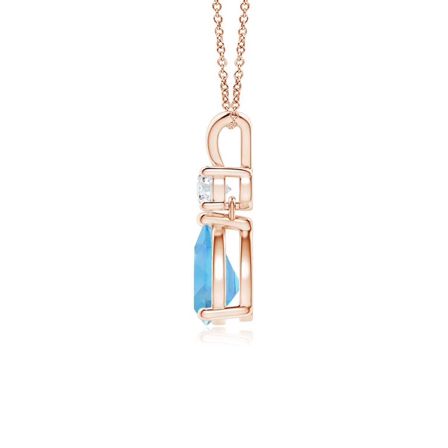 A - Swiss Blue Topaz / 0.91 CT / 14 KT Rose Gold