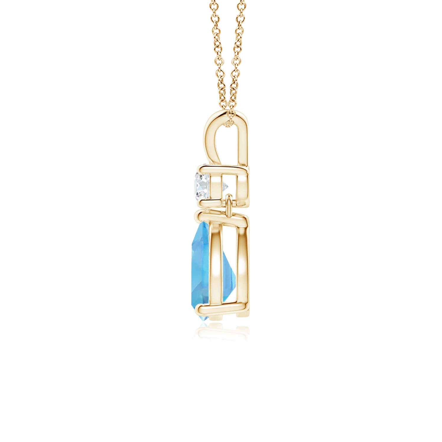 A - Swiss Blue Topaz / 0.91 CT / 14 KT Yellow Gold