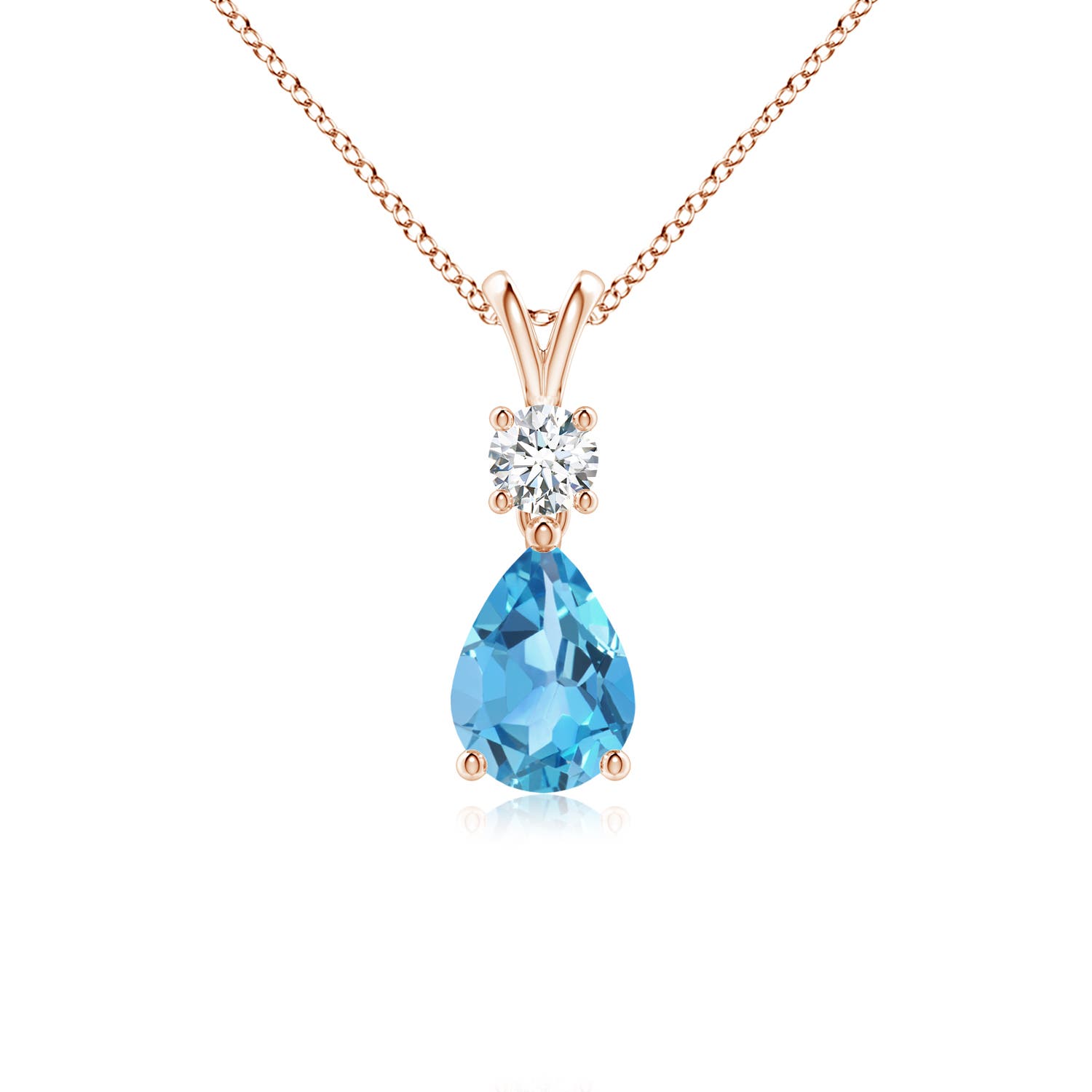 AA - Swiss Blue Topaz / 0.91 CT / 14 KT Rose Gold