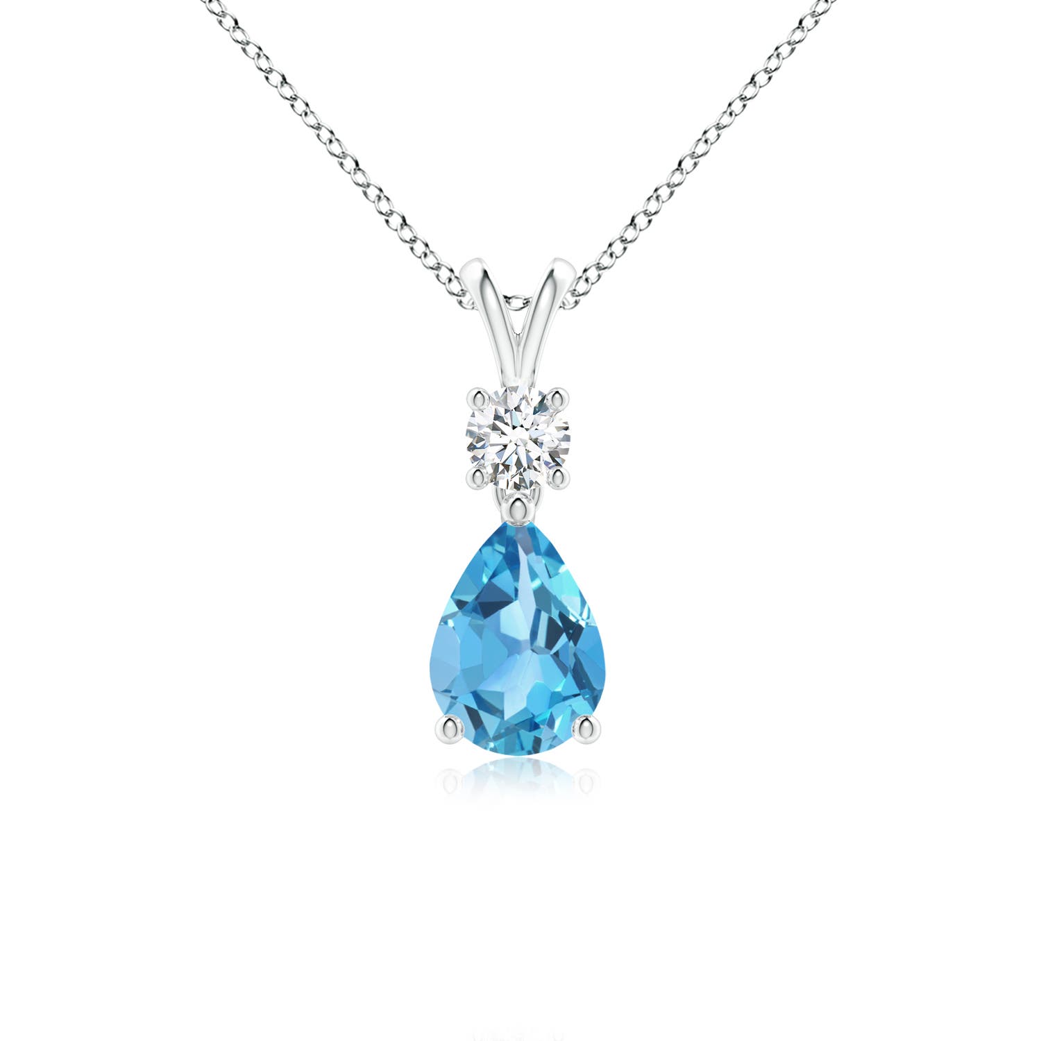 AA - Swiss Blue Topaz / 0.91 CT / 14 KT White Gold