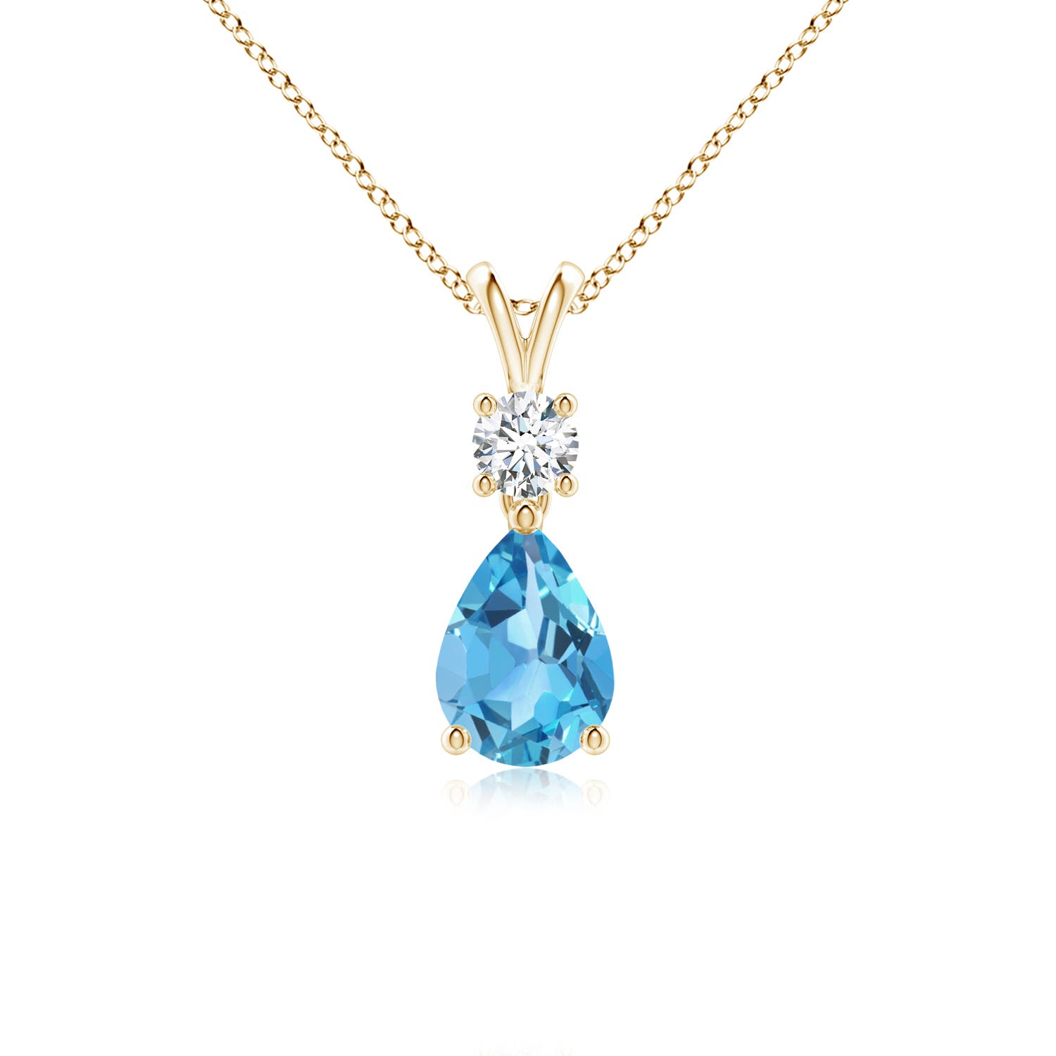 AA - Swiss Blue Topaz / 0.91 CT / 14 KT Yellow Gold