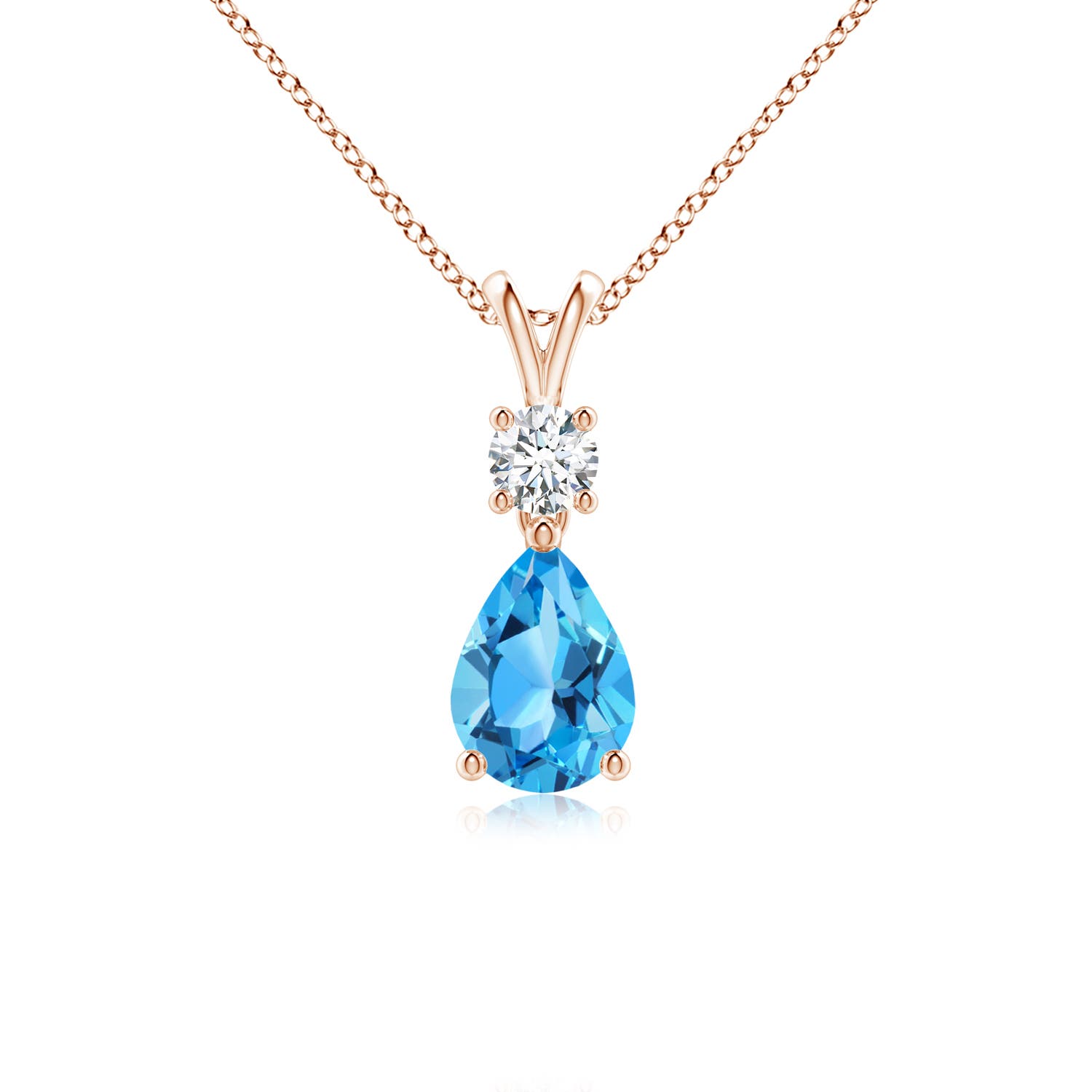 AAA - Swiss Blue Topaz / 0.91 CT / 14 KT Rose Gold