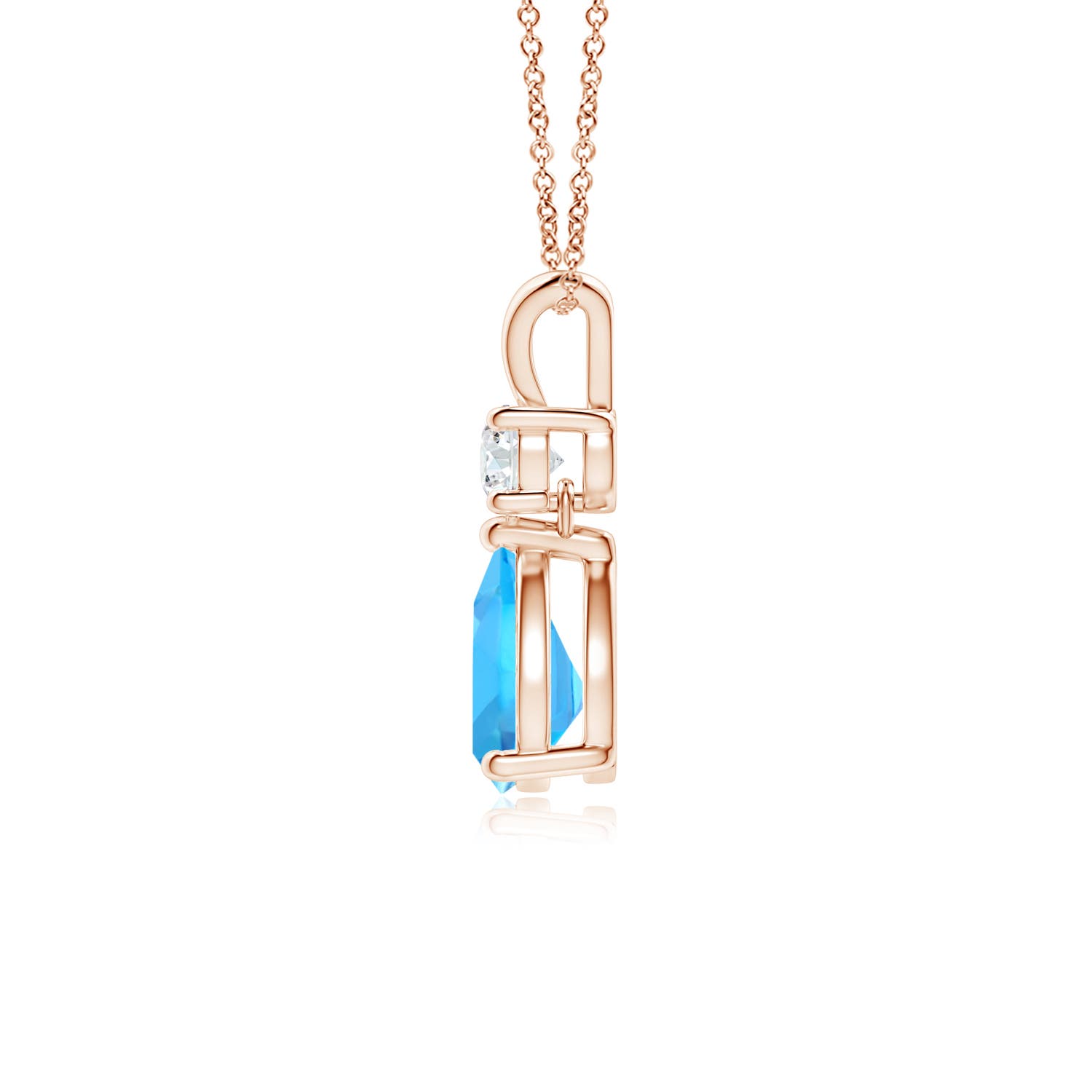 AAA - Swiss Blue Topaz / 0.91 CT / 14 KT Rose Gold