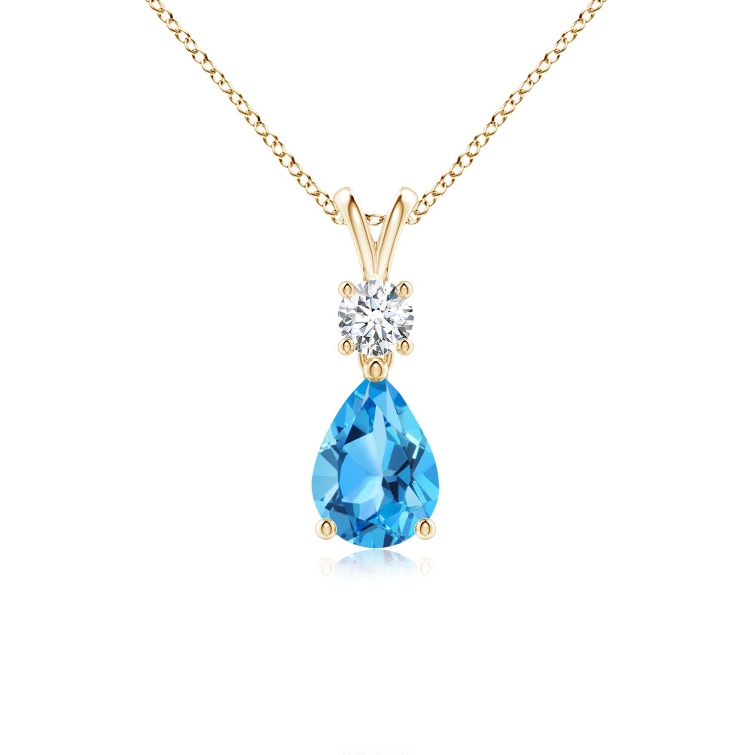 AAA - Swiss Blue Topaz / 0.91 CT / 14 KT Yellow Gold