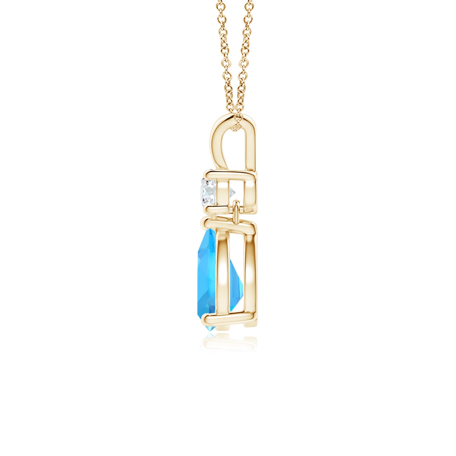 AAA - Swiss Blue Topaz / 0.91 CT / 14 KT Yellow Gold