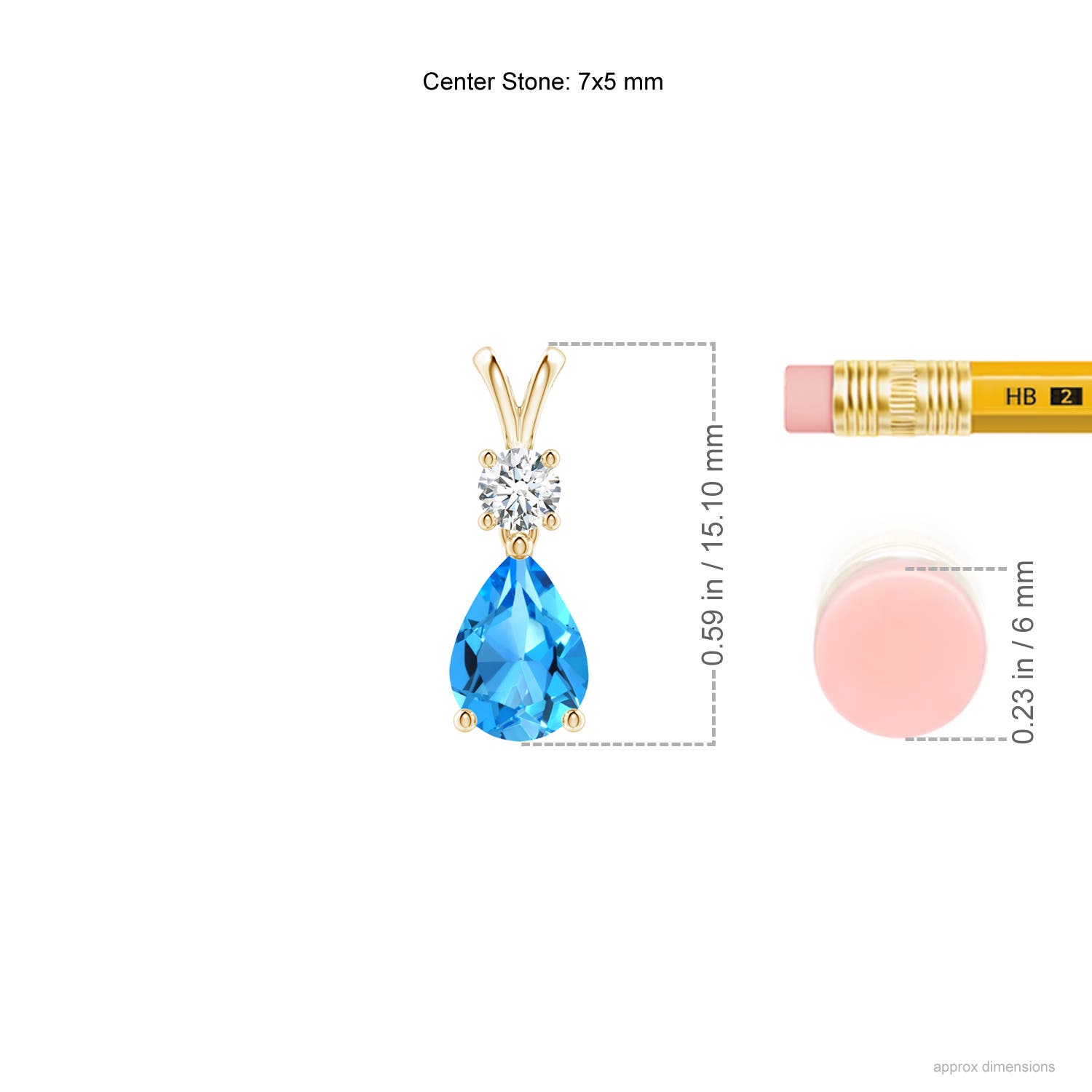 AAAA - Swiss Blue Topaz / 0.91 CT / 14 KT Yellow Gold