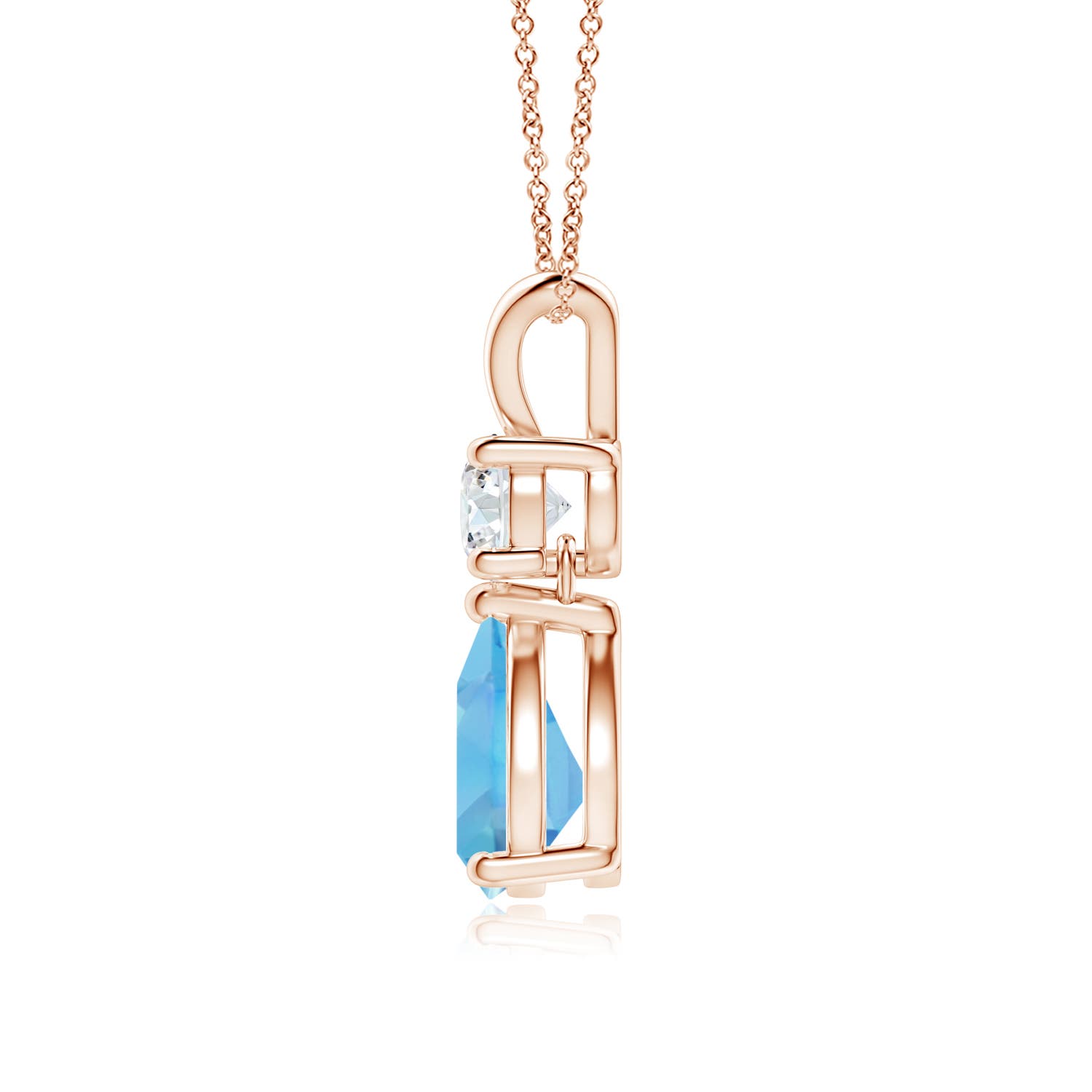 A - Swiss Blue Topaz / 1.78 CT / 14 KT Rose Gold