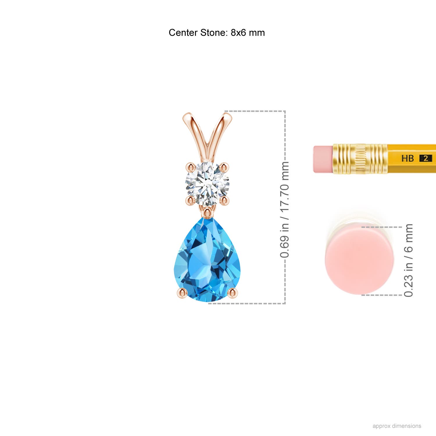 AAA - Swiss Blue Topaz / 1.78 CT / 14 KT Rose Gold