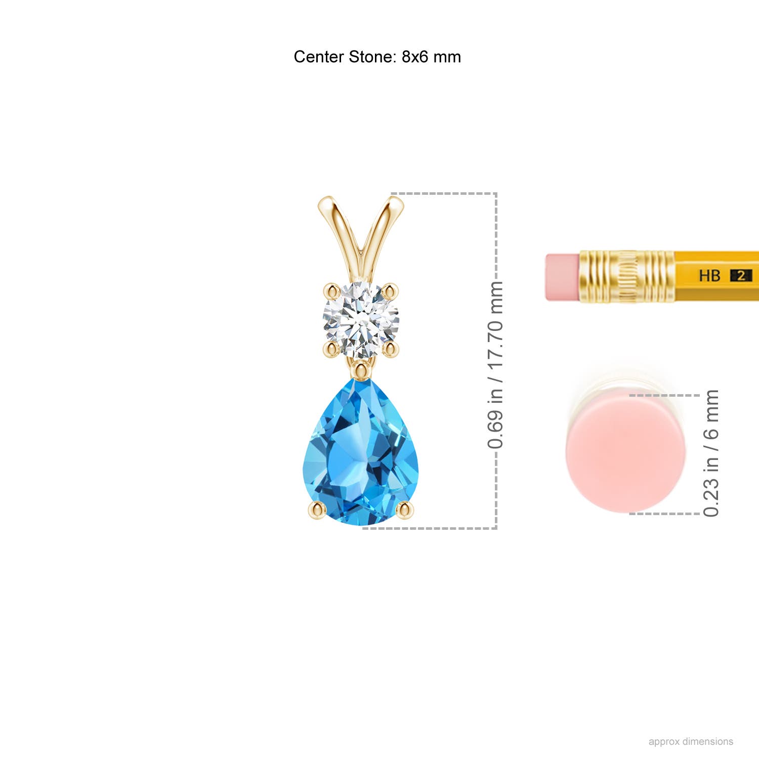 AAA - Swiss Blue Topaz / 1.78 CT / 14 KT Yellow Gold