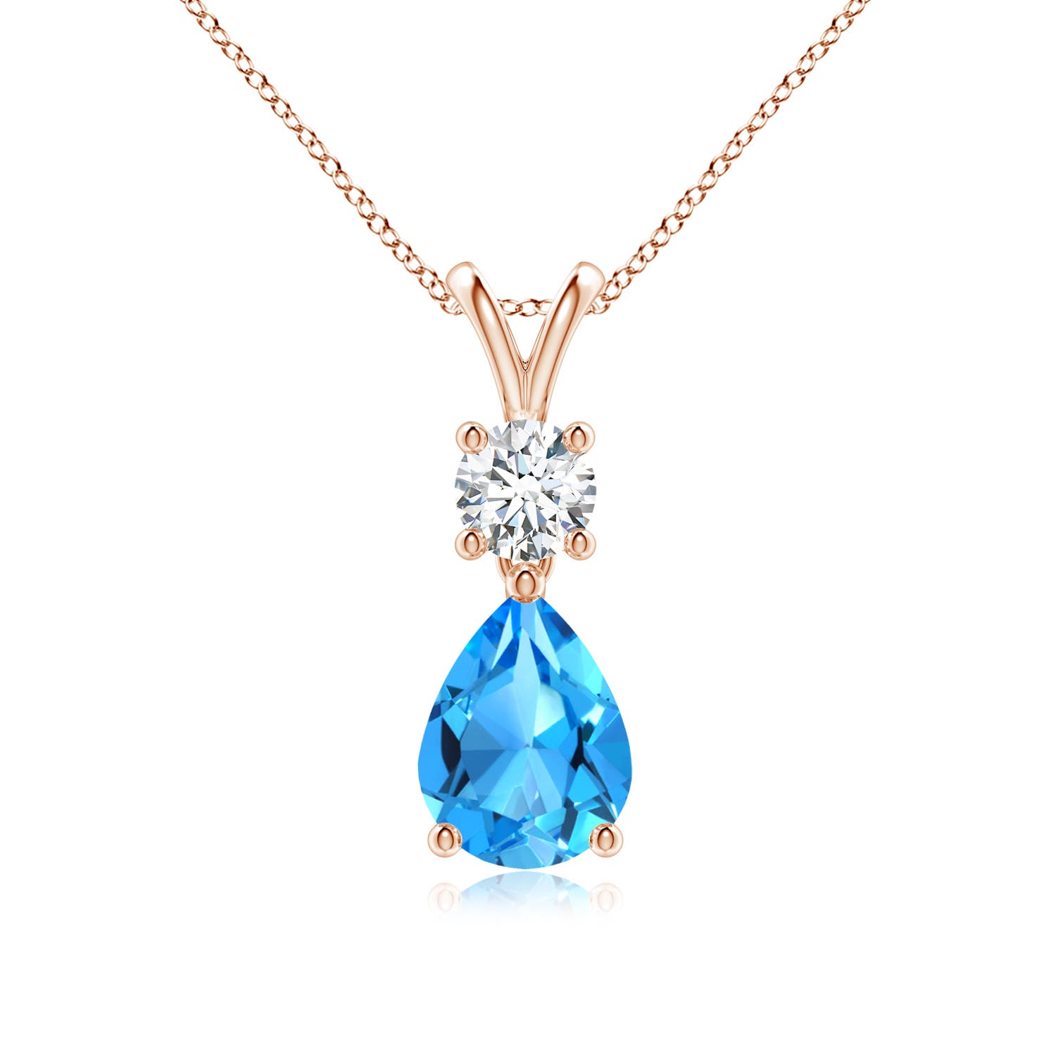 AAAA - Swiss Blue Topaz / 1.78 CT / 14 KT Rose Gold