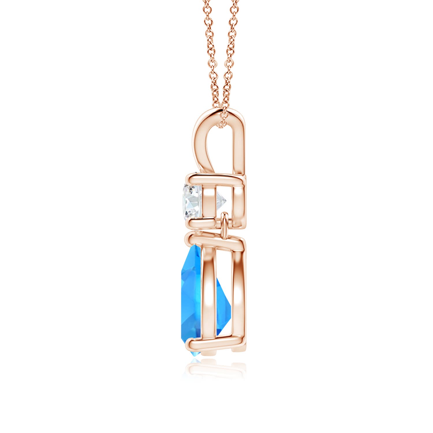 AAAA - Swiss Blue Topaz / 1.78 CT / 14 KT Rose Gold