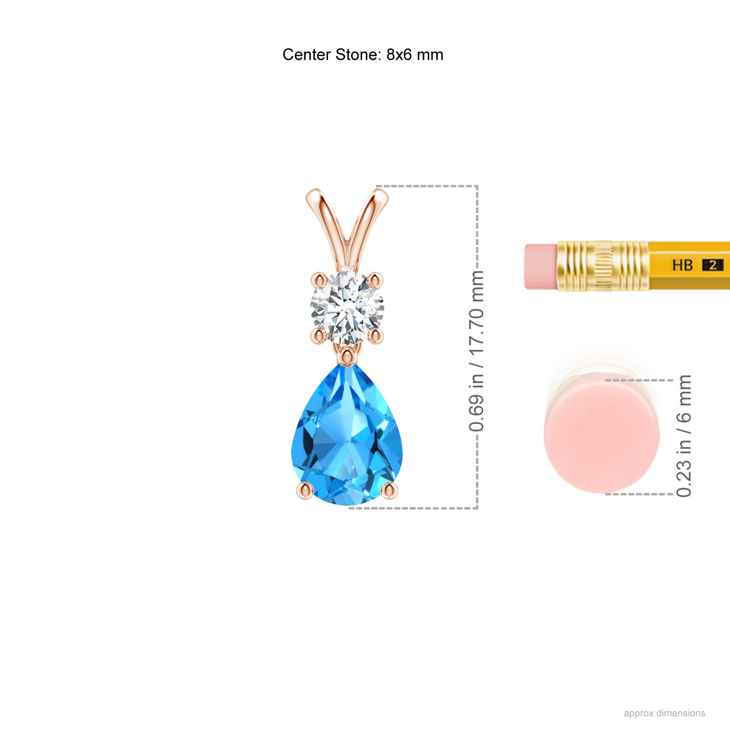 AAAA - Swiss Blue Topaz / 1.78 CT / 14 KT Rose Gold