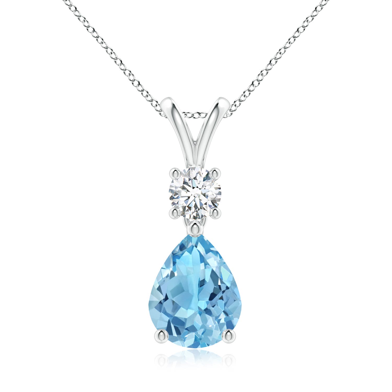 A - Swiss Blue Topaz / 2.13 CT / 14 KT White Gold