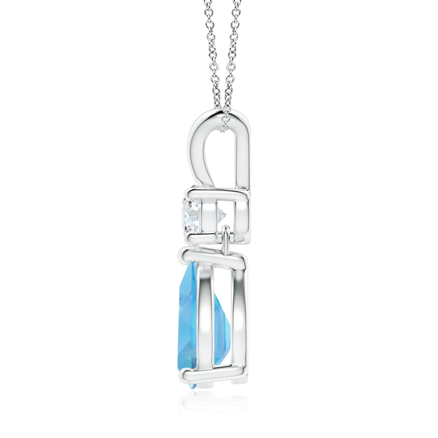 A - Swiss Blue Topaz / 2.13 CT / 14 KT White Gold