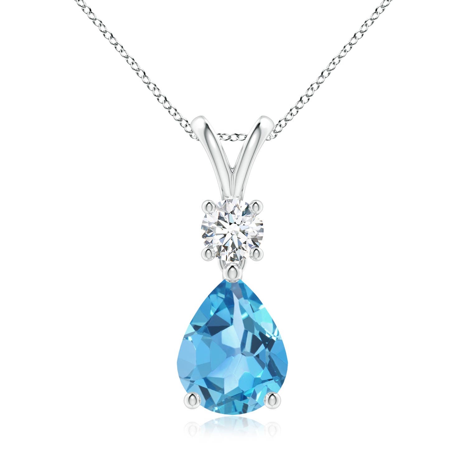 AA - Swiss Blue Topaz / 2.13 CT / 14 KT White Gold