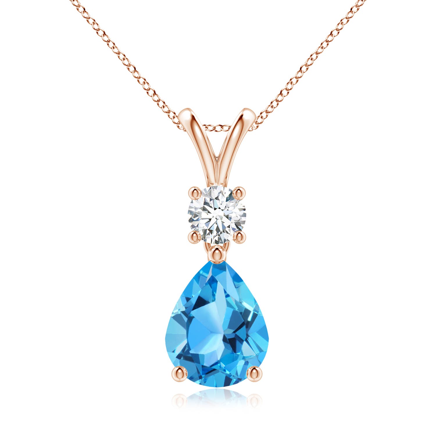 AAA - Swiss Blue Topaz / 2.13 CT / 14 KT Rose Gold