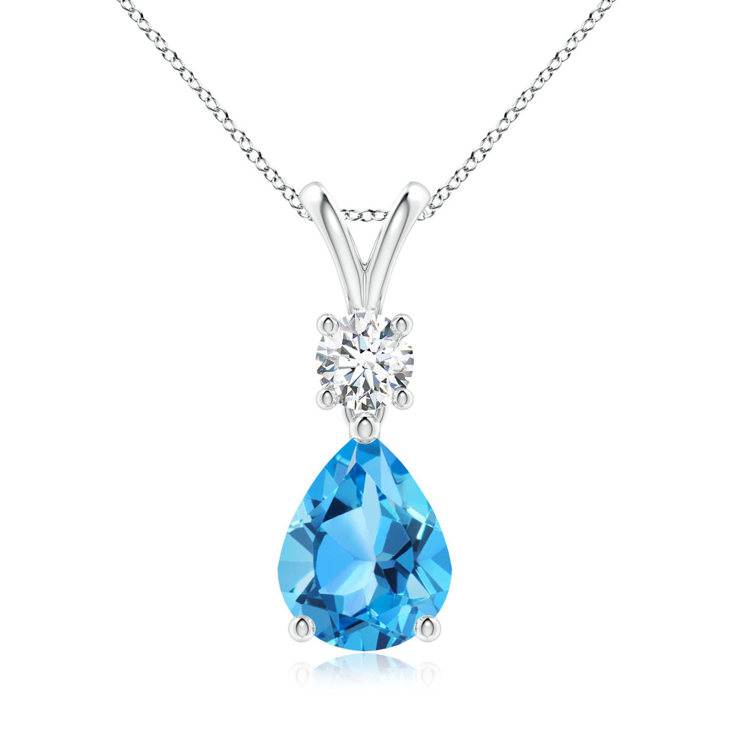 AAA - Swiss Blue Topaz / 2.13 CT / 14 KT White Gold