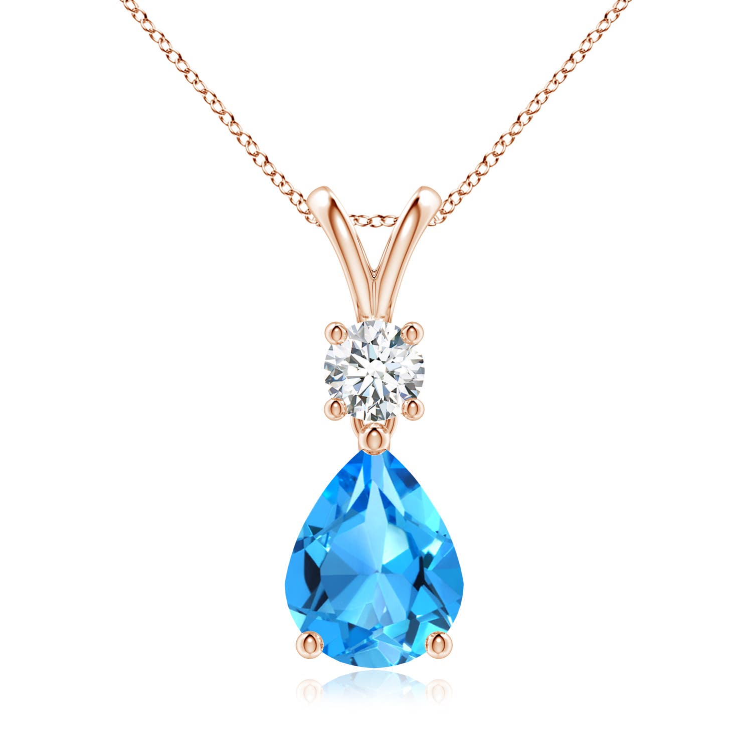 AAAA - Swiss Blue Topaz / 2.13 CT / 14 KT Rose Gold