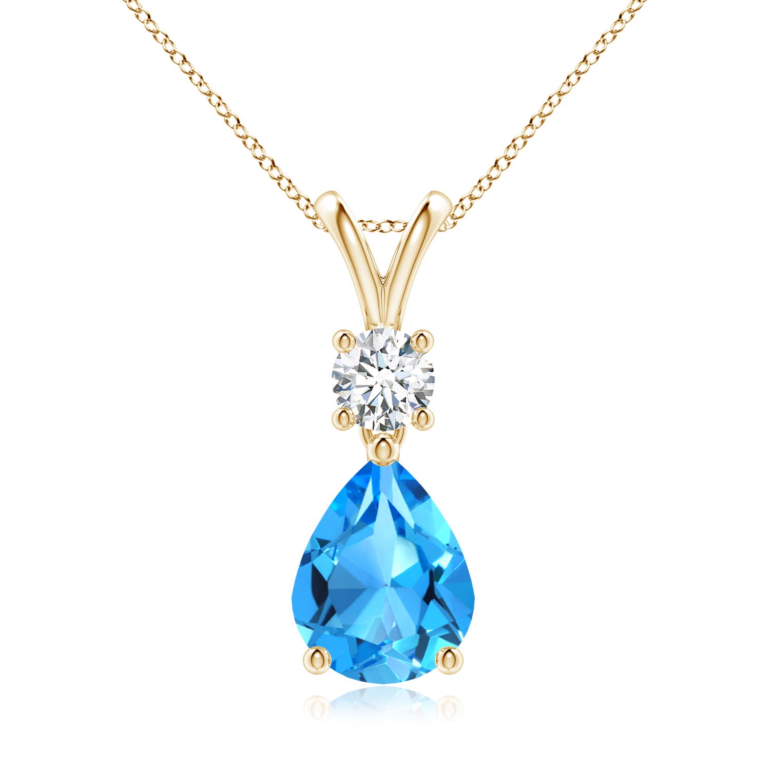 AAAA - Swiss Blue Topaz / 2.13 CT / 14 KT Yellow Gold