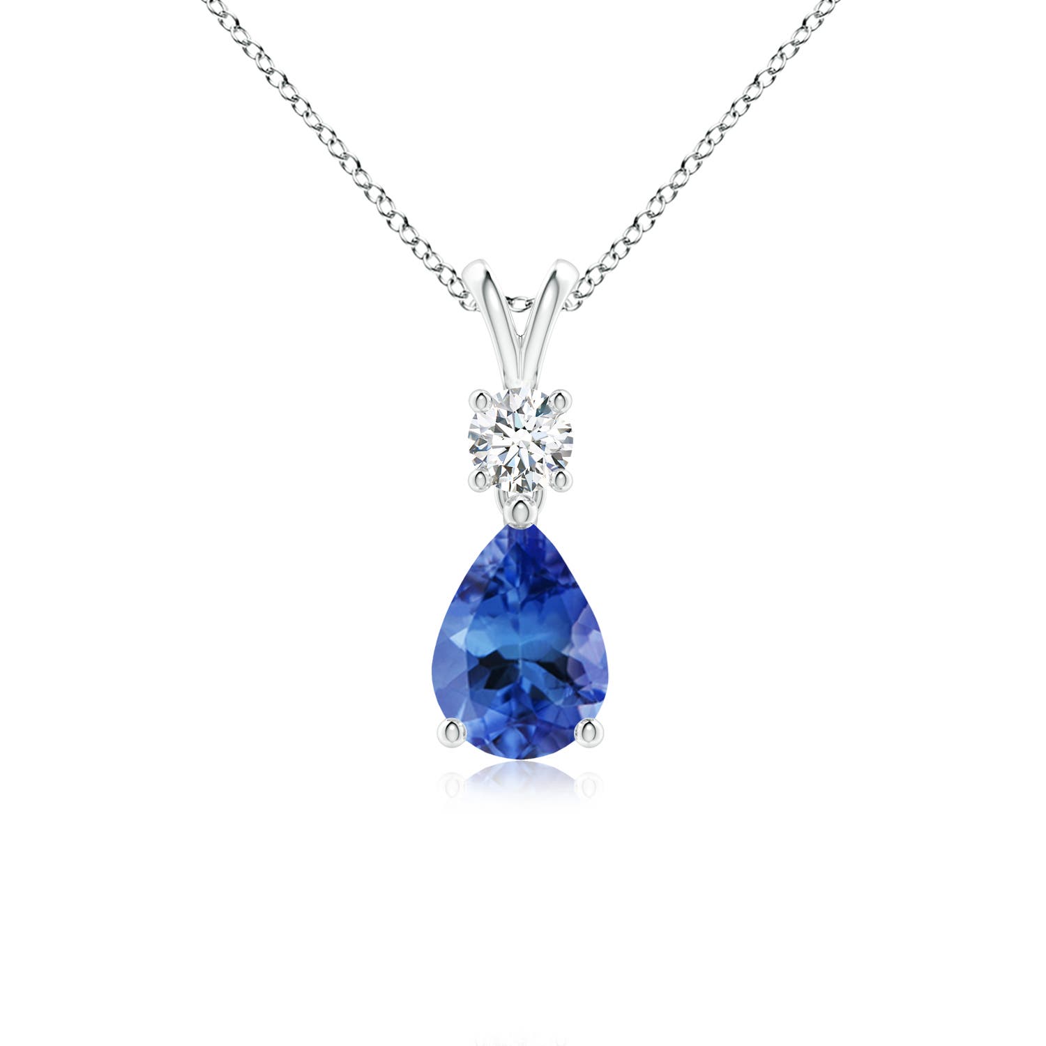 AA - Tanzanite / 0.76 CT / 14 KT White Gold