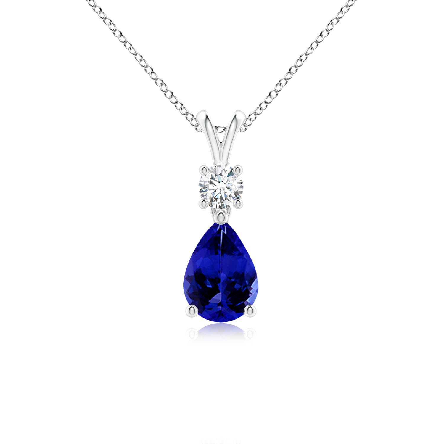 AAAA - Tanzanite / 0.76 CT / 14 KT White Gold