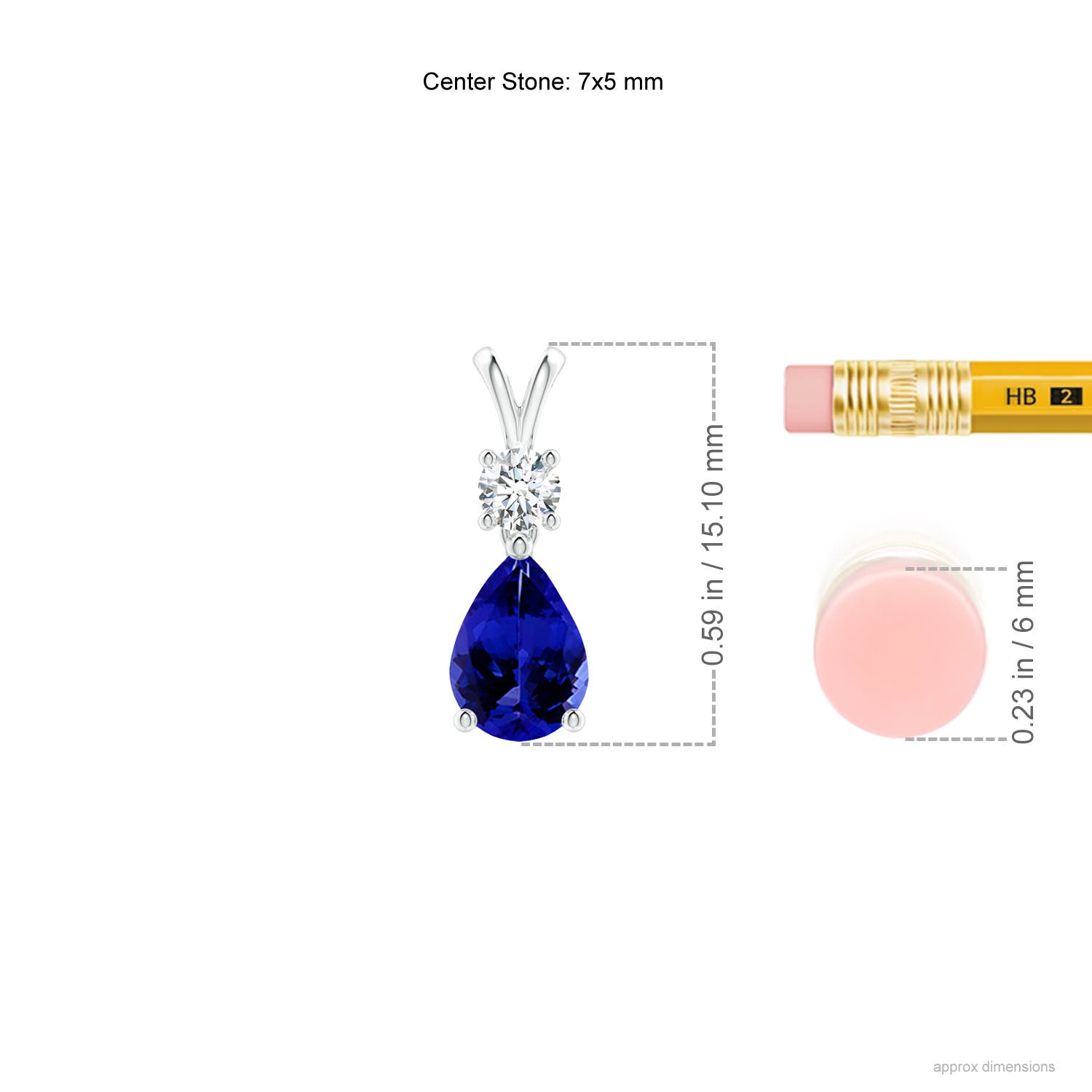 AAAA - Tanzanite / 0.76 CT / 14 KT White Gold