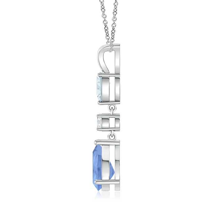 9x7mm A Pear-Shaped Tanzanite and Aquamarine Drop Pendant in P950 Platinum product image