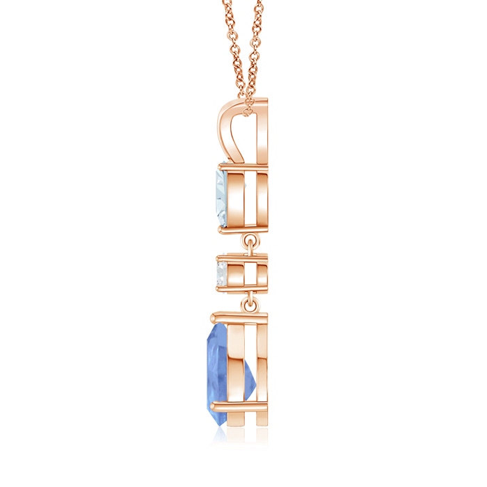 9x7mm A Pear-Shaped Tanzanite and Aquamarine Drop Pendant in Rose Gold product image