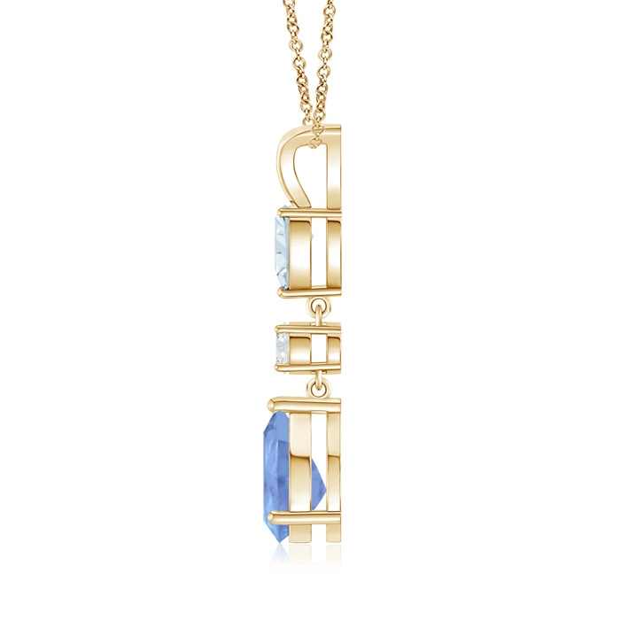 9x7mm A Pear-Shaped Tanzanite and Aquamarine Drop Pendant in Yellow Gold product image