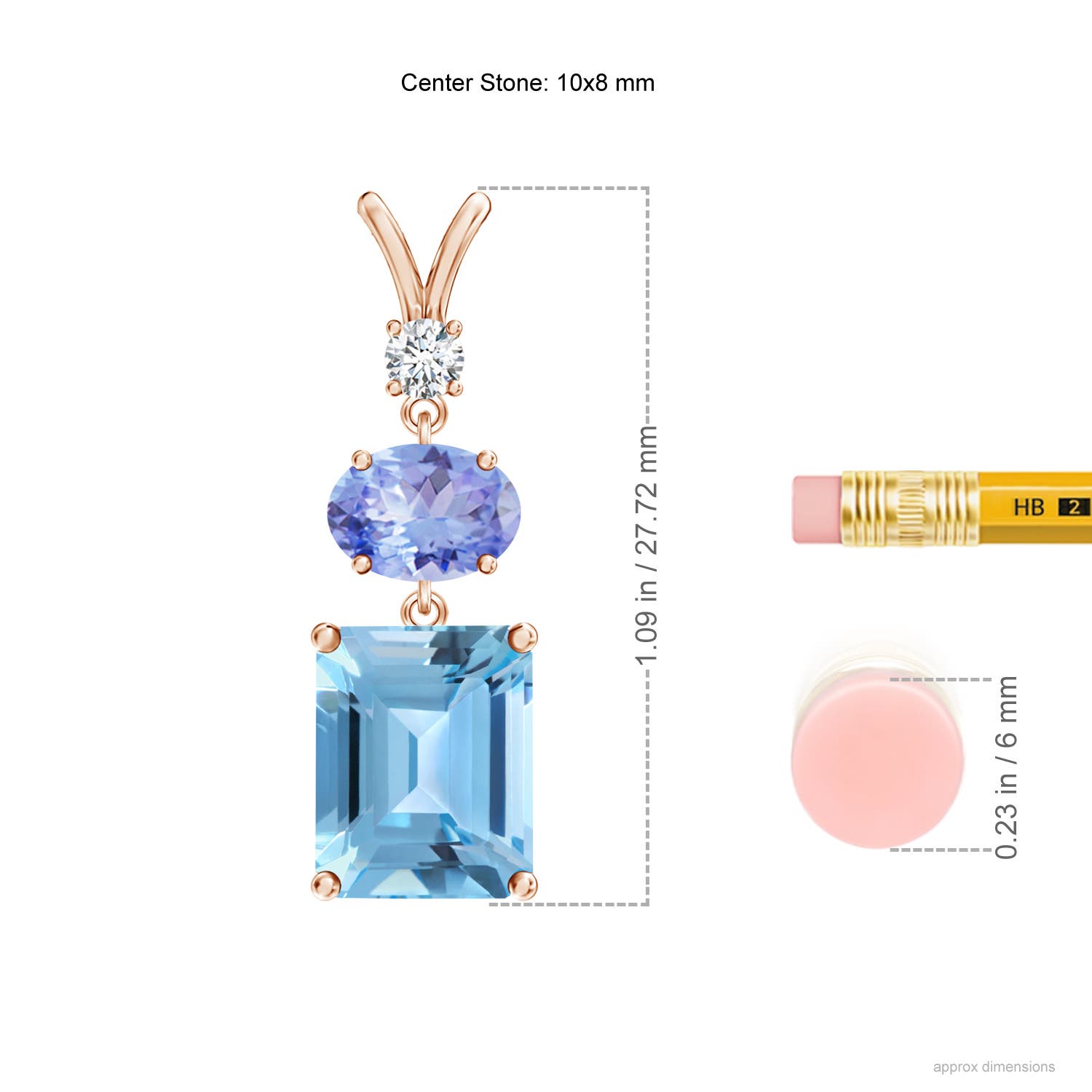 A - Swiss Blue Topaz / 4.91 CT / 14 KT Rose Gold