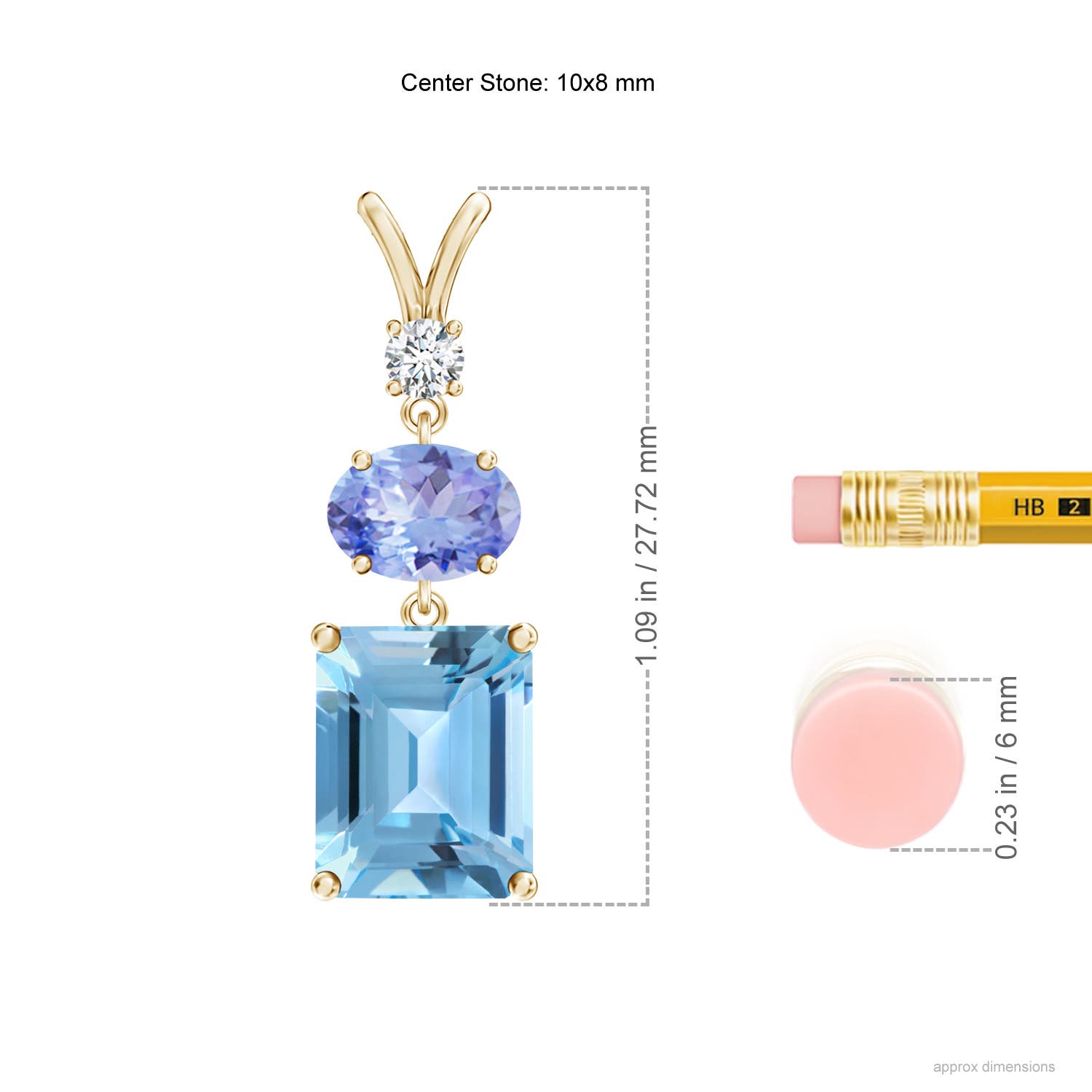 A - Swiss Blue Topaz / 4.91 CT / 14 KT Yellow Gold