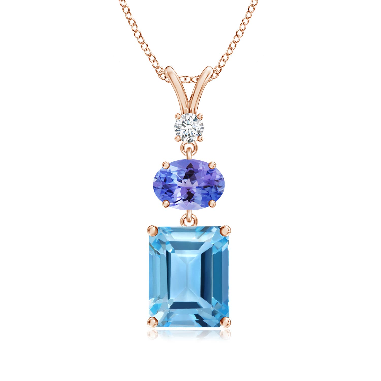 AA - Swiss Blue Topaz / 4.91 CT / 14 KT Rose Gold