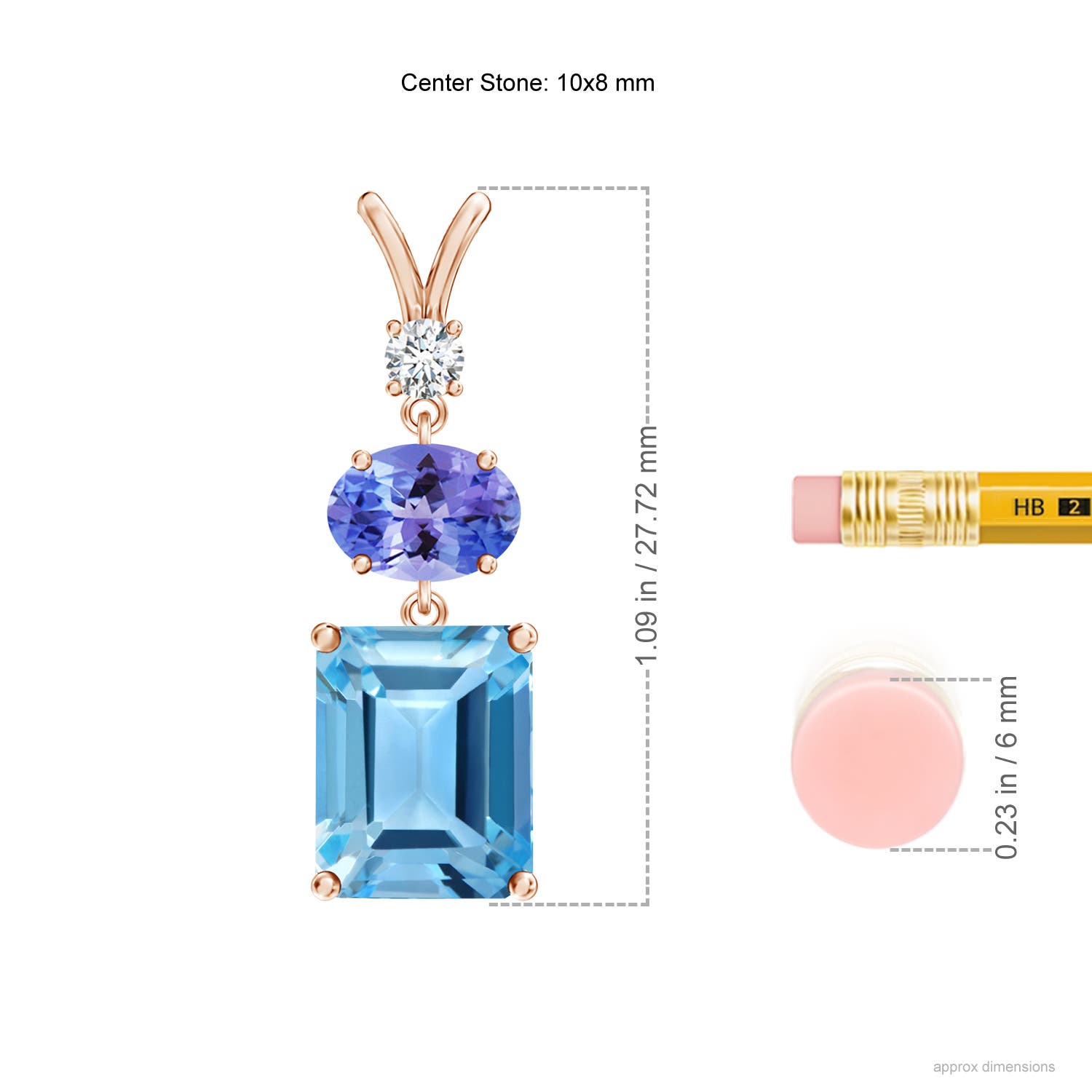 AA - Swiss Blue Topaz / 4.91 CT / 14 KT Rose Gold