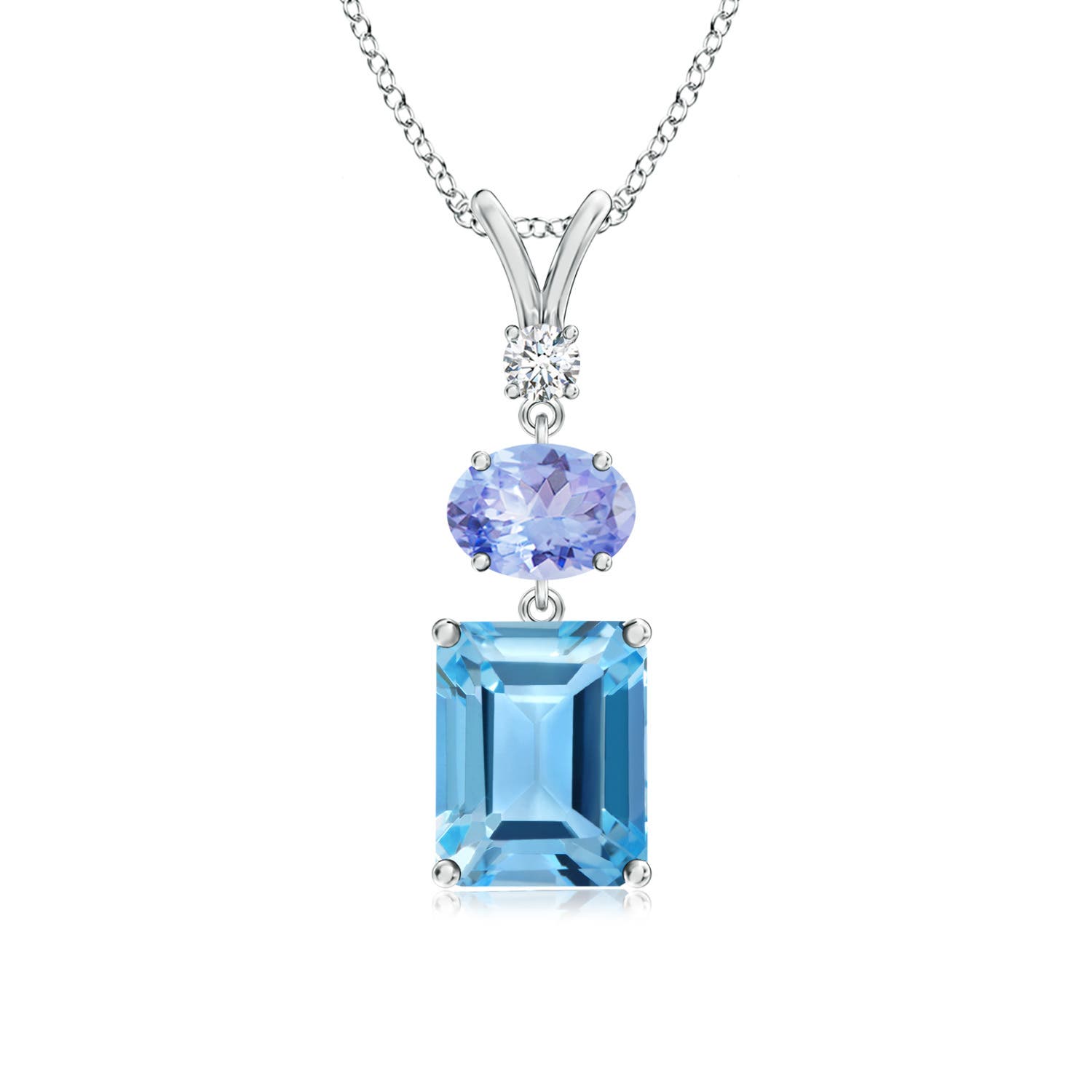 AA - Swiss Blue Topaz / 3.31 CT / 14 KT White Gold