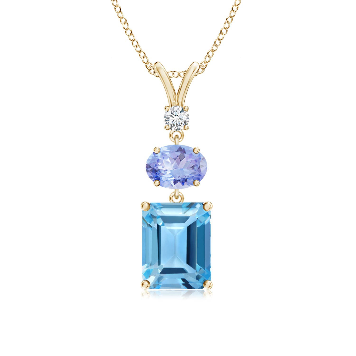 AA - Swiss Blue Topaz / 3.31 CT / 14 KT Yellow Gold