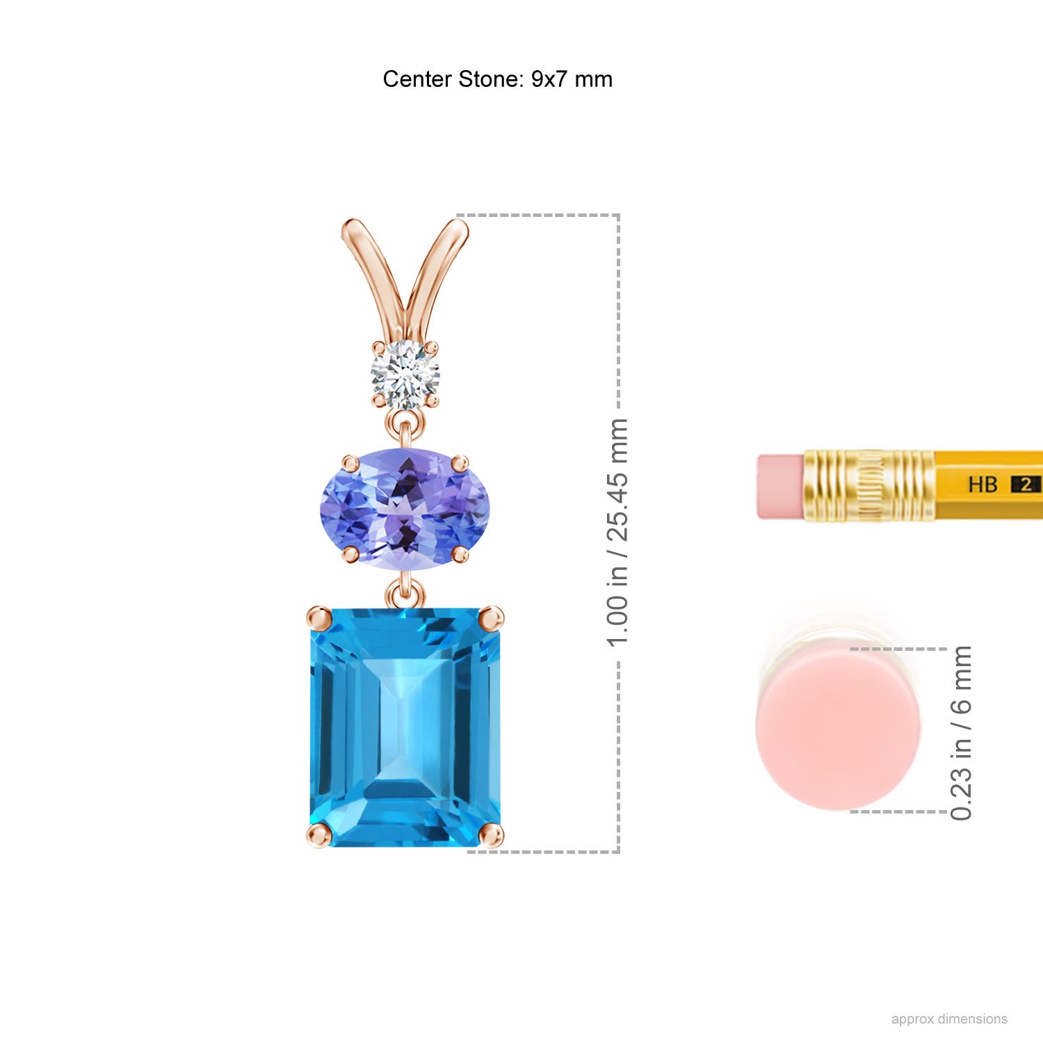 AAA - Swiss Blue Topaz / 3.31 CT / 14 KT Rose Gold