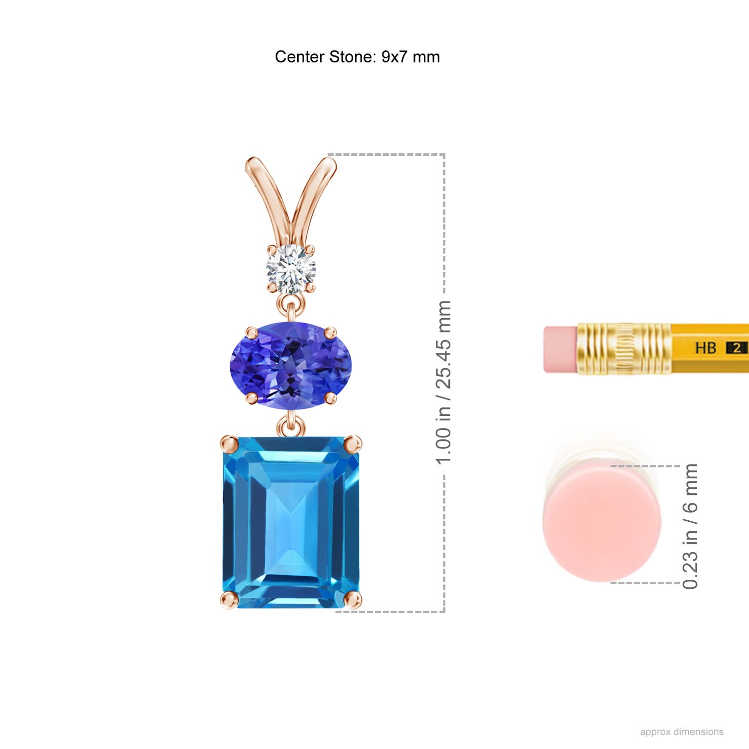 AAAA - Swiss Blue Topaz / 3.31 CT / 14 KT Rose Gold