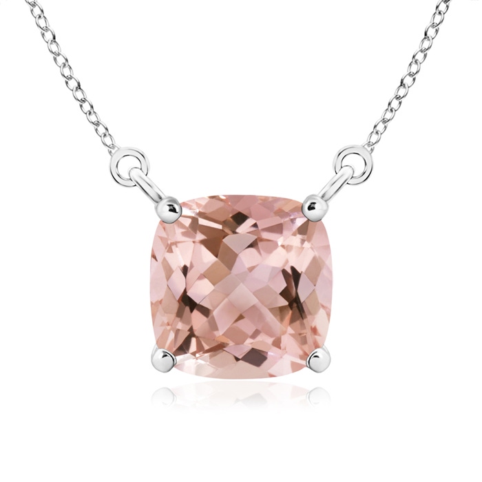 8mm AAAA Classic Cushion Morganite Solitaire Pendant in P950 Platinum